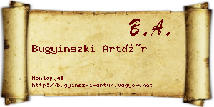 Bugyinszki Artúr névjegykártya